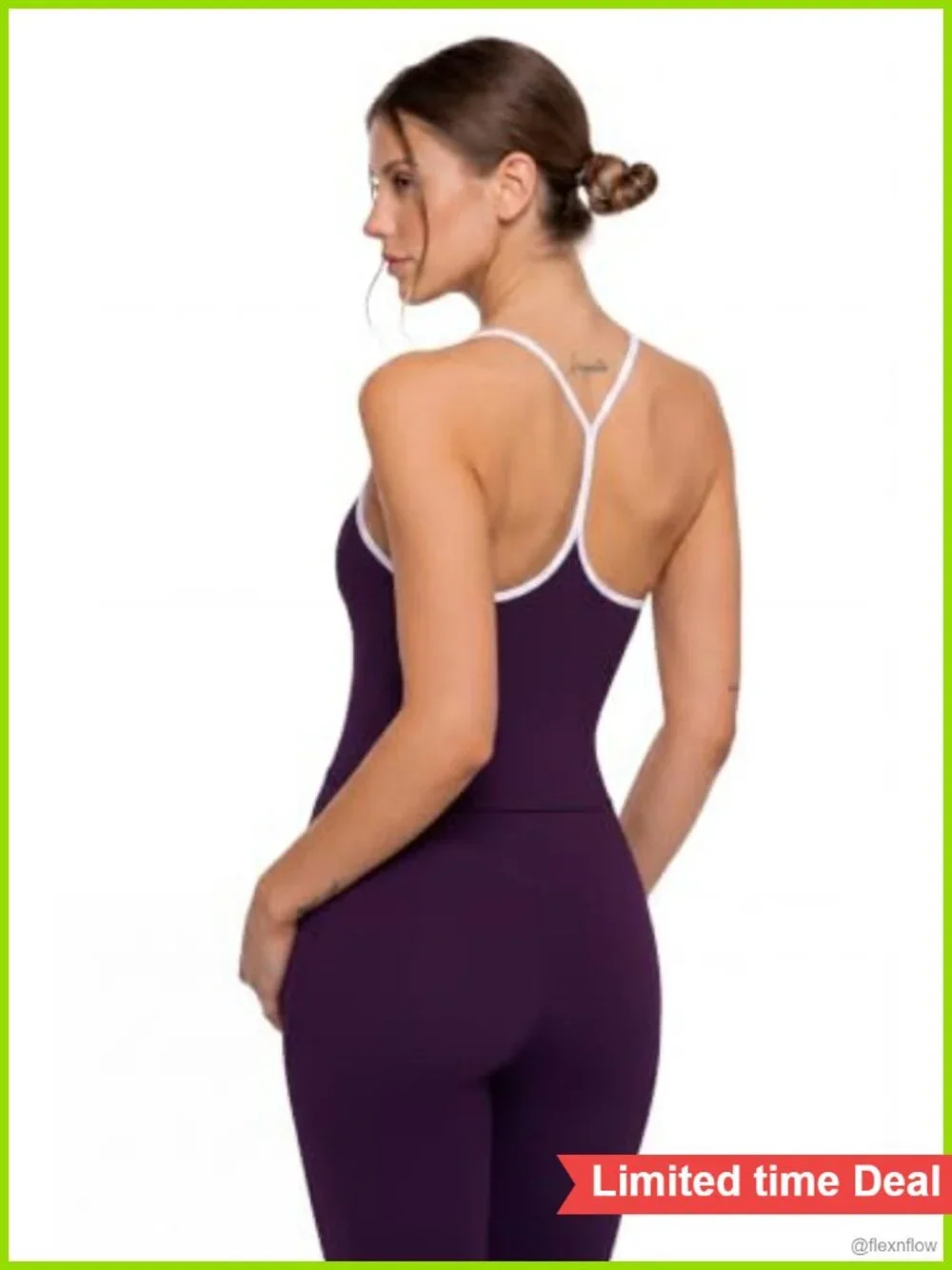 Two Piece Workout Set Sports Bra High Waisted Leggings Padded Scrunch